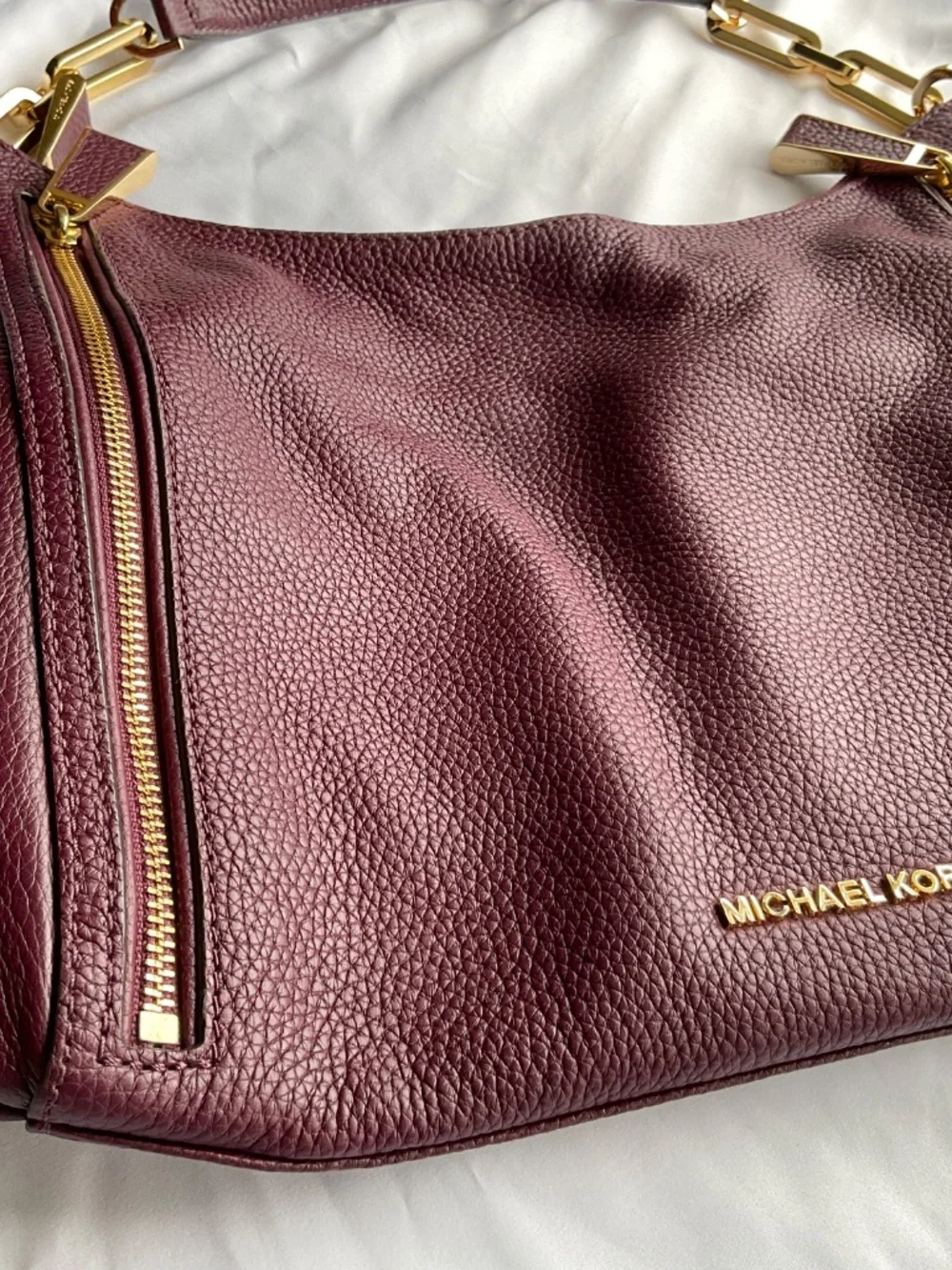 Michael Kors Matilda Plum Hobo Bag with Gold Accents
